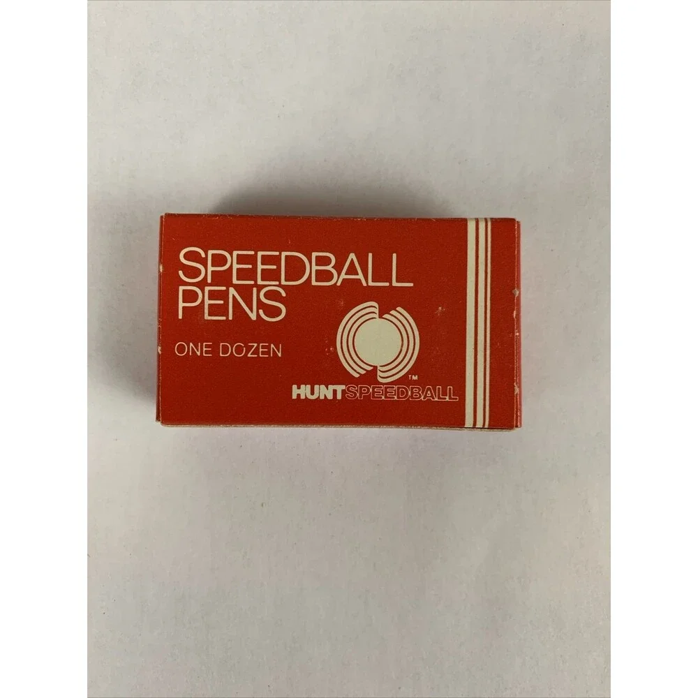 Vintage HUNT SPEEDBALL PENS B-1 Round Calligraphy Pen Ink Nibs Box of 12